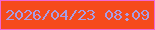文字の大きさ：1、枠の色：f167d2、背景の色：f64a1c、文字の色：a89de4 無料ブログパーツのブログ時計