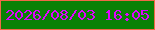 文字の大きさ：5、枠の色：f16846、背景の色：0a8105、文字の色：df03ff 無料ブログパーツのブログ時計