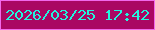 文字の大きさ：4、枠の色：f169ec、背景の色：aa0763、文字の色：22f5dd 無料ブログパーツのブログ時計