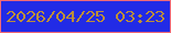 文字の大きさ：5、枠の色：f16a76、背景の色：222be6、文字の色：bc8f39 無料ブログパーツのブログ時計