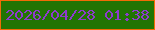 文字の大きさ：1、枠の色：f16b06、背景の色：217403、文字の色：8d3bce 無料ブログパーツのブログ時計