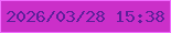 文字の大きさ：3、枠の色：f16dff、背景の色：cb2fc9、文字の色：5e1f9a 無料ブログパーツのブログ時計