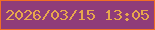 文字の大きさ：2、枠の色：f16e24、背景の色：8f3c79、文字の色：e8a74d 無料ブログパーツのブログ時計