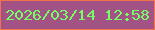 文字の大きさ：5、枠の色：f1724c、背景の色：a35286、文字の色：74ff64 無料ブログパーツのブログ時計