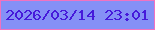 文字の大きさ：4、枠の色：f172c0、背景の色：8590f6、文字の色：461ada 無料ブログパーツのブログ時計