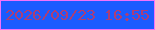 文字の大きさ：2、枠の色：f172fb、背景の色：1b5bff、文字の色：ac3e76 無料ブログパーツのブログ時計