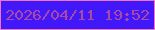 文字の大きさ：1、枠の色：f173c2、背景の色：4018f9、文字の色：ae48a1 無料ブログパーツのブログ時計