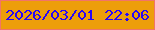 文字の大きさ：4、枠の色：f17469、背景の色：ed9e0a、文字の色：2807f7 無料ブログパーツのブログ時計
