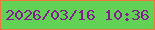 文字の大きさ：2、枠の色：f17540、背景の色：62d156、文字の色：821e8f 無料ブログパーツのブログ時計
