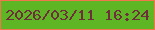 文字の大きさ：3、枠の色：f1754d、背景の色：5fb625、文字の色：6e2e3c 無料ブログパーツのブログ時計