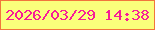 文字の大きさ：5、枠の色：f1763c、背景の色：faff7b、文字の色：f71d97 無料ブログパーツのブログ時計