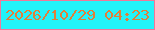 文字の大きさ：4、枠の色：f17799、背景の色：23f3f9、文字の色：e17f3a 無料ブログパーツのブログ時計