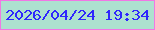 文字の大きさ：1、枠の色：f177e4、背景の色：ade1cf、文字の色：2f27fd 無料ブログパーツのブログ時計