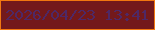 文字の大きさ：5、枠の色：f17810、背景の色：73191b、文字の色：4e2866 無料ブログパーツのブログ時計
