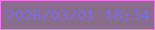 文字の大きさ：4、枠の色：f178eb、背景の色：8a6d8d、文字の色：766edf 無料ブログパーツのブログ時計