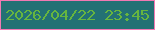 文字の大きさ：4、枠の色：f179b3、背景の色：237174、文字の色：67b53f 無料ブログパーツのブログ時計