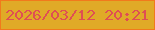 文字の大きさ：5、枠の色：f17a1c、背景の色：e0aa27、文字の色：df4f53 無料ブログパーツのブログ時計