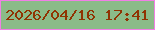 文字の大きさ：5、枠の色：f17fe5、背景の色：8bbb88、文字の色：903302 無料ブログパーツのブログ時計