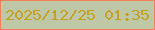 文字の大きさ：5、枠の色：f1805b、背景の色：bec8a7、文字の色：c6a022 無料ブログパーツのブログ時計