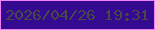 文字の大きさ：5、枠の色：f180f8、背景の色：330a90、文字の色：474a44 無料ブログパーツのブログ時計