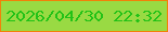 文字の大きさ：1、枠の色：f18109、背景の色：99da43、文字の色：23c217 無料ブログパーツのブログ時計