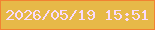 文字の大きさ：1、枠の色：f18232、背景の色：e7b948、文字の色：f8dbfe 無料ブログパーツのブログ時計