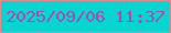 文字の大きさ：5、枠の色：f1848a、背景の色：05d6d1、文字の色：ac48af 無料ブログパーツのブログ時計