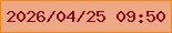文字の大きさ：2、枠の色：f1851b、背景の色：eda986、文字の色：8b071e 無料ブログパーツのブログ時計