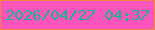 文字の大きさ：2、枠の色：f18643、背景の色：fa55bc、文字の色：16b590 無料ブログパーツのブログ時計