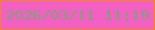 文字の大きさ：1、枠の色：f18815、背景の色：f45fc3、文字の色：849f7a 無料ブログパーツのブログ時計