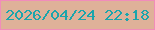 文字の大きさ：4、枠の色：f18cba、背景の色：dfb199、文字の色：1ba5ac 無料ブログパーツのブログ時計