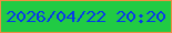 文字の大きさ：5、枠の色：f18d43、背景の色：21cb44、文字の色：063be9 無料ブログパーツのブログ時計