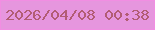 文字の大きさ：1、枠の色：f18ee2、背景の色：e696de、文字の色：b25c73 無料ブログパーツのブログ時計