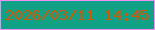 文字の大きさ：5、枠の色：f18ef7、背景の色：11a286、文字の色：d05603 無料ブログパーツのブログ時計