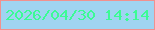 文字の大きさ：3、枠の色：f1918f、背景の色：a0d4f1、文字の色：3bfb95 無料ブログパーツのブログ時計