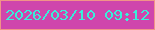 文字の大きさ：2、枠の色：f19388、背景の色：cf45ac、文字の色：39eed9 無料ブログパーツのブログ時計
