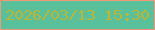 文字の大きさ：2、枠の色：f19976、背景の色：58c19c、文字の色：bdb534 無料ブログパーツのブログ時計