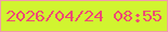 文字の大きさ：3、枠の色：f19bab、背景の色：d1f430、文字の色：ee4b74 無料ブログパーツのブログ時計