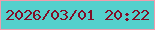 文字の大きさ：5、枠の色：f19cac、背景の色：54d0cc、文字の色：820e27 無料ブログパーツのブログ時計