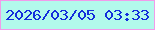 文字の大きさ：3、枠の色：f19cea、背景の色：b2faeb、文字の色：132edb 無料ブログパーツのブログ時計