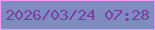 文字の大きさ：5、枠の色：f19cf6、背景の色：7f8cc0、文字の色：7a3f9d 無料ブログパーツのブログ時計