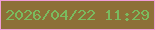文字の大きさ：5、枠の色：f19dd7、背景の色：8d7037、文字の色：7abb5e 無料ブログパーツのブログ時計
