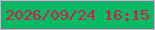 文字の大きさ：4、枠の色：f19ddf、背景の色：06b964、文字の色：d61a4b 無料ブログパーツのブログ時計