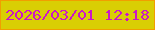 文字の大きさ：2、枠の色：f19e00、背景の色：d9ce04、文字の色：cb17c7 無料ブログパーツのブログ時計