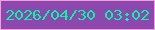 文字の大きさ：3、枠の色：f19fd4、背景の色：8d48af、文字の色：03f8a5 無料ブログパーツのブログ時計