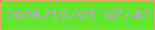 文字の大きさ：4、枠の色：f1a169、背景の色：5fe729、文字の色：c59ed3 無料ブログパーツのブログ時計