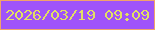 文字の大きさ：3、枠の色：f1a26b、背景の色：9f53fa、文字の色：e2df63 無料ブログパーツのブログ時計
