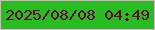 文字の大きさ：4、枠の色：f1a2dd、背景の色：27be21、文字の色：6d0139 無料ブログパーツのブログ時計