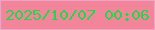 文字の大きさ：2、枠の色：f1a3c5、背景の色：f28599、文字の色：1fd748 無料ブログパーツのブログ時計