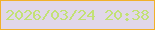 文字の大きさ：5、枠の色：f1b02a、背景の色：e1d7e9、文字の色：c3e175 無料ブログパーツのブログ時計